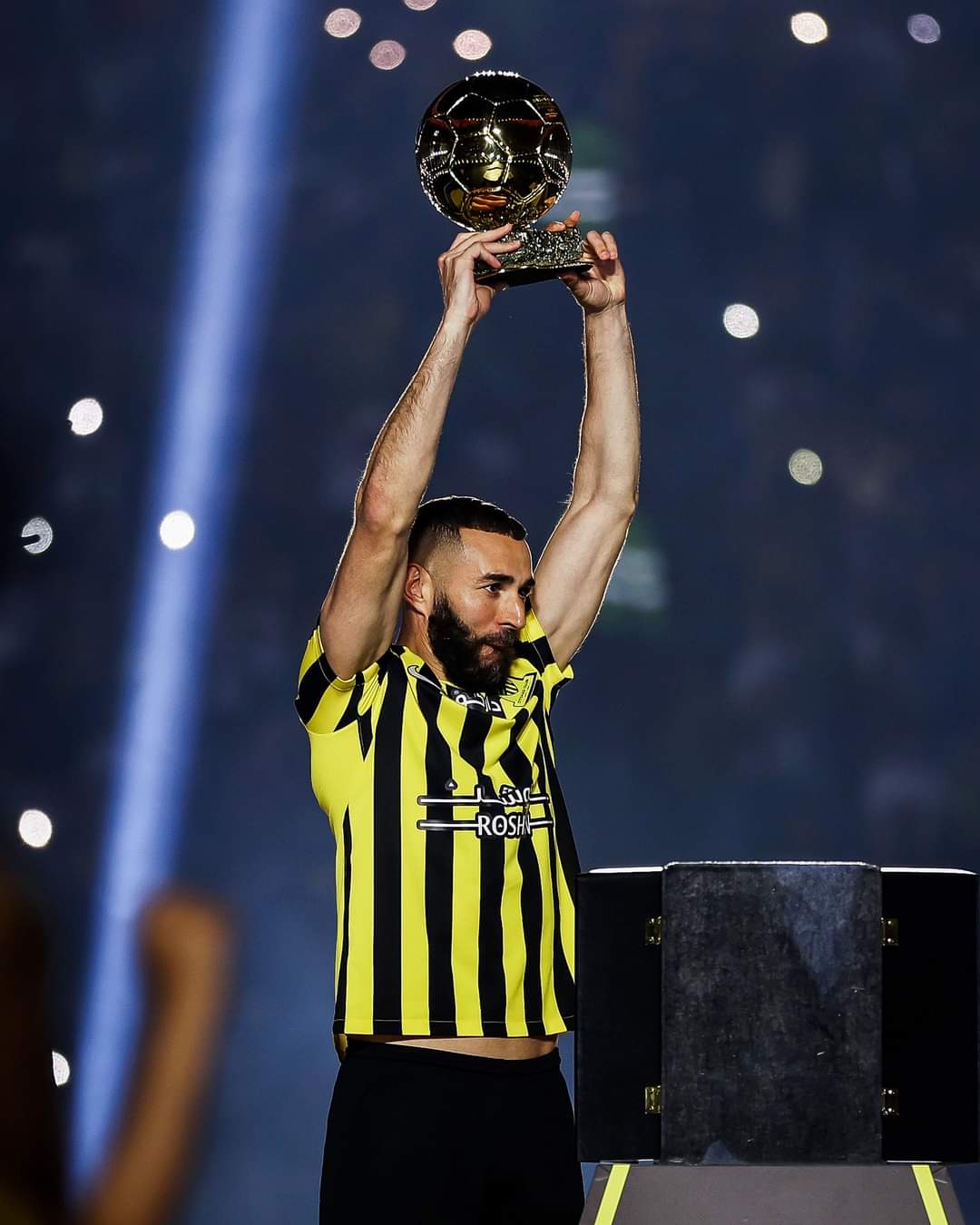 Karim Benzema unveiled at Al-Itihad as he came with his Ballon d’Or trophy